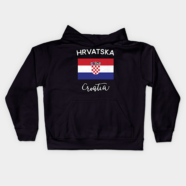 Croatia Flag Kids Hoodie by phenomad